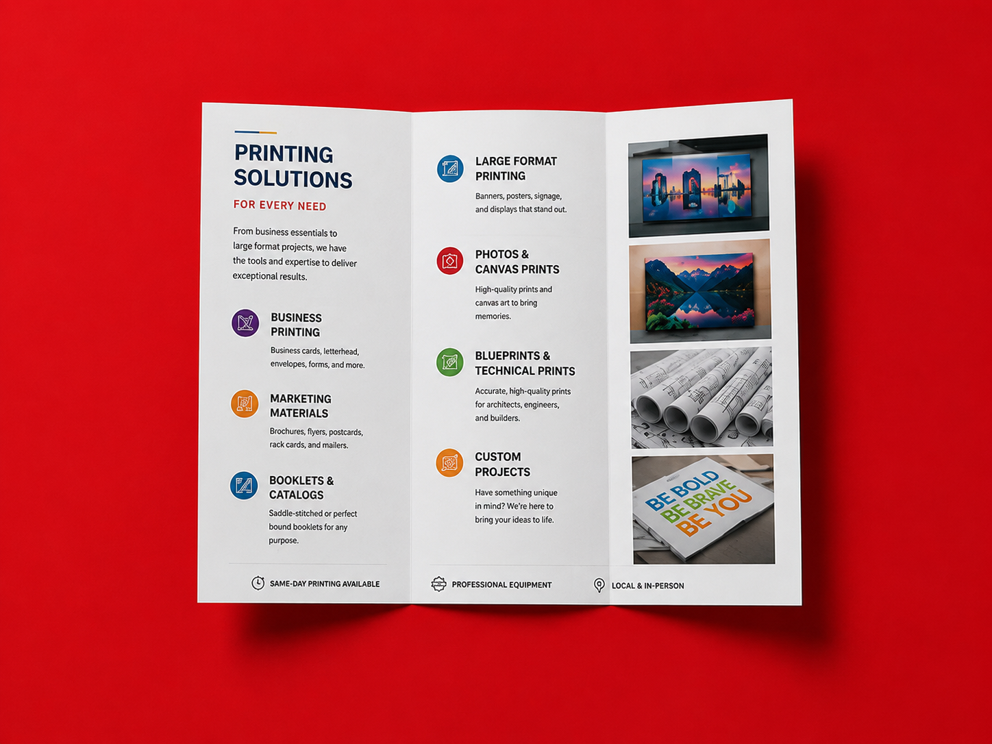 Brochures and tri-folds printed locally in Eagle